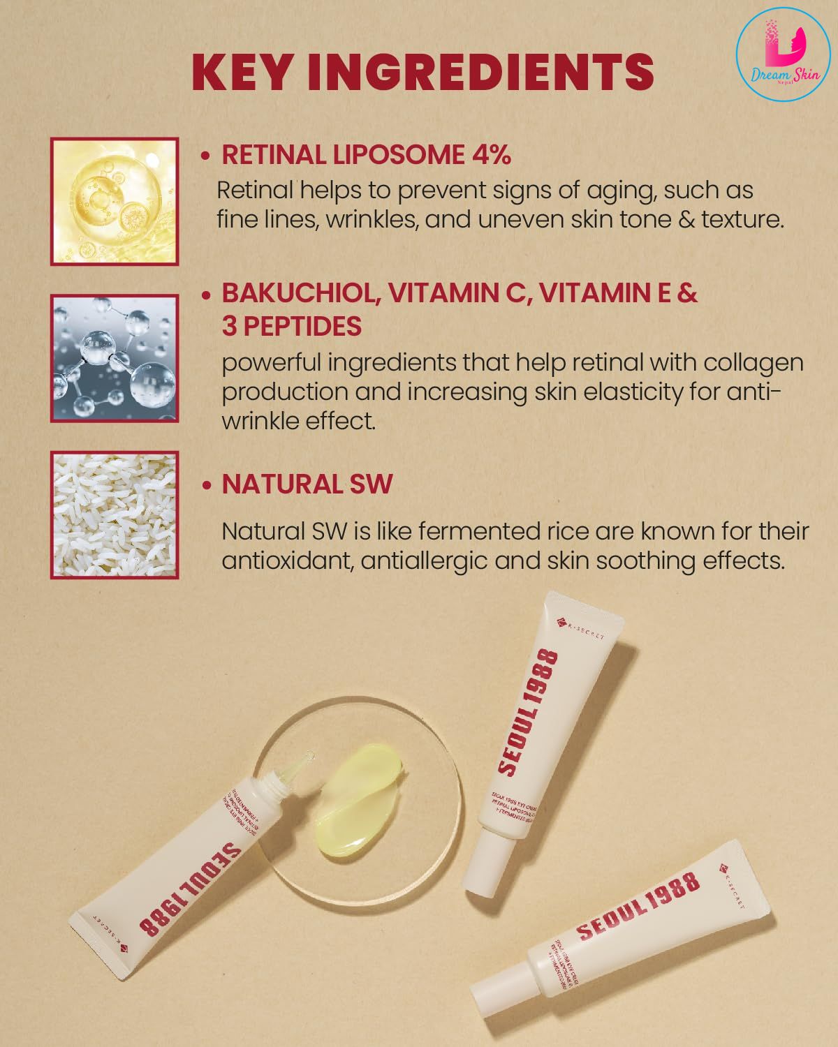 KSECRET - SEOUL 1988 Eye Cream : Retinal Liposome 4% + Fermented Bean [30ml]
